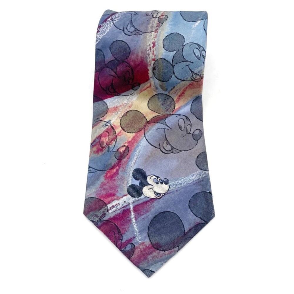 Vintage Disney Mickey Mouse Necktie Cervantes USA 90s Abstract Graphic Tie Blue